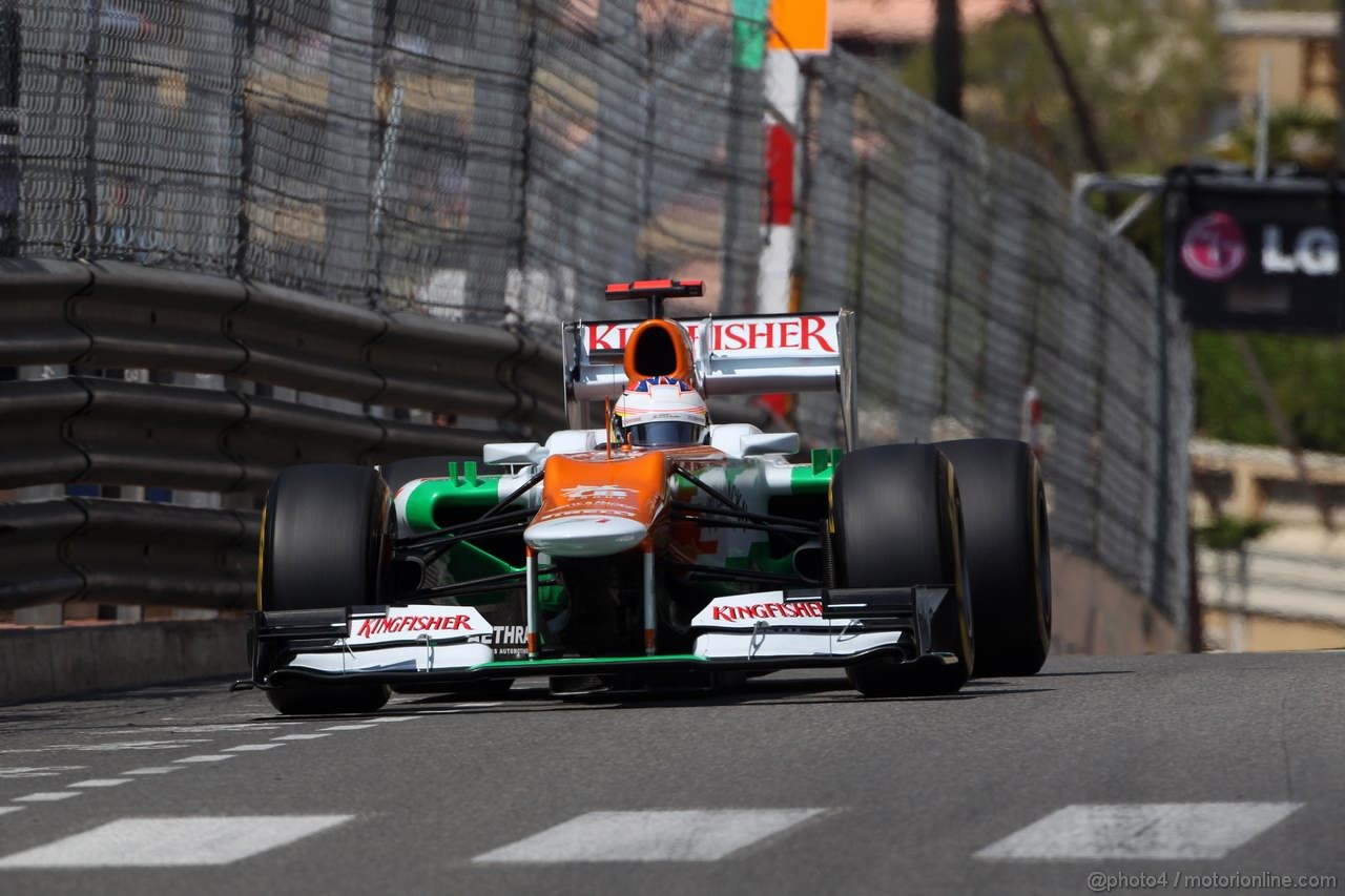 GP MONACO, 26.05.2012-  Prove Libere 3, Paul di Resta (GBR) Sahara Force India F1 Team VJM05 