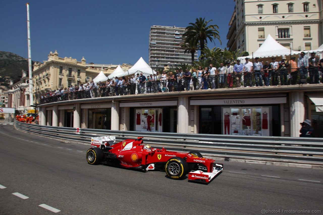 GP MONACO, 26.05.2012-  Prove Libere 3, Fernando Alonso (ESP) Ferrari F2012