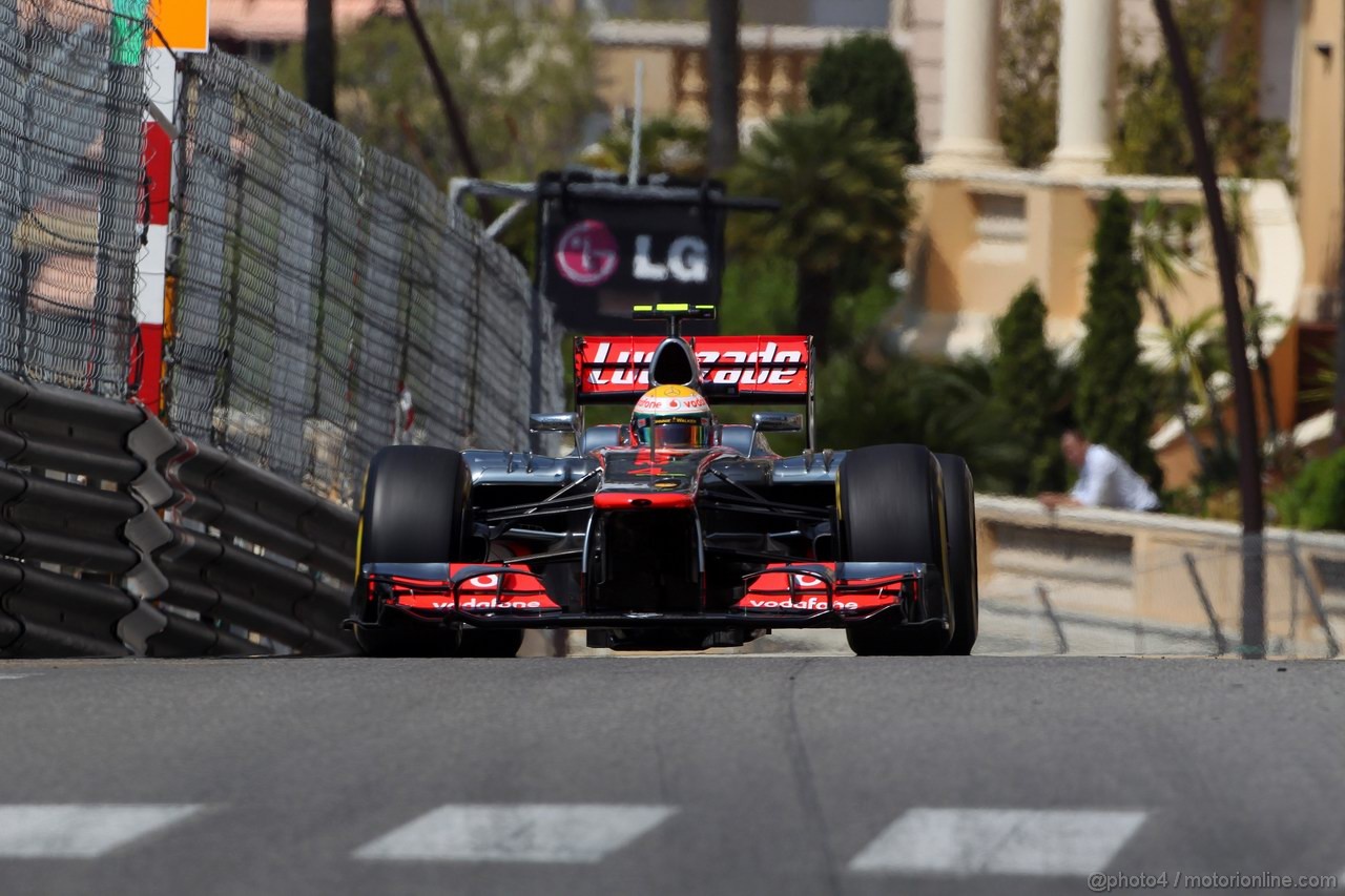 GP MONACO, 26.05.2012-  Prove Libere 3, Lewis Hamilton (GBR) McLaren Mercedes MP4-27