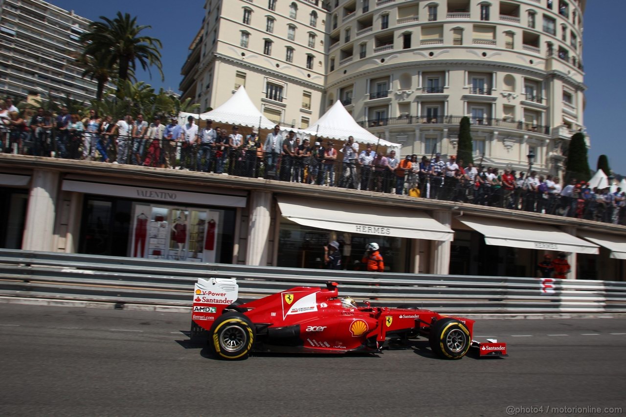 GP MONACO, 26.05.2012-  Prove Libere 3, Fernando Alonso (ESP) Ferrari F2012