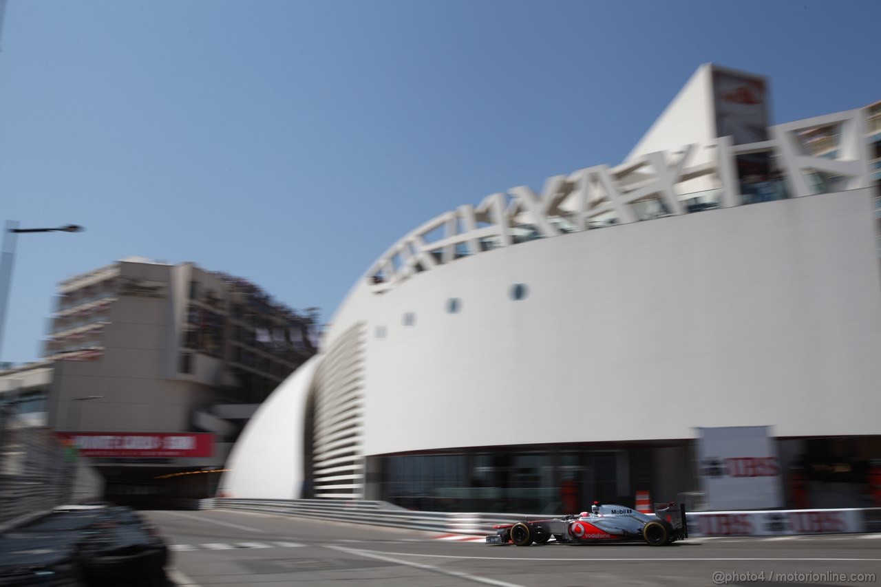 GP MONACO, 26.05.2012-  Prove Libere 3, Jenson Button (GBR) McLaren Mercedes MP4-27 