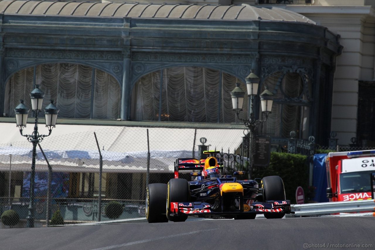 GP MONACO, 26.05.2012-  Prove Libere 3, Mark Webber (AUS) Red Bull Racing RB8