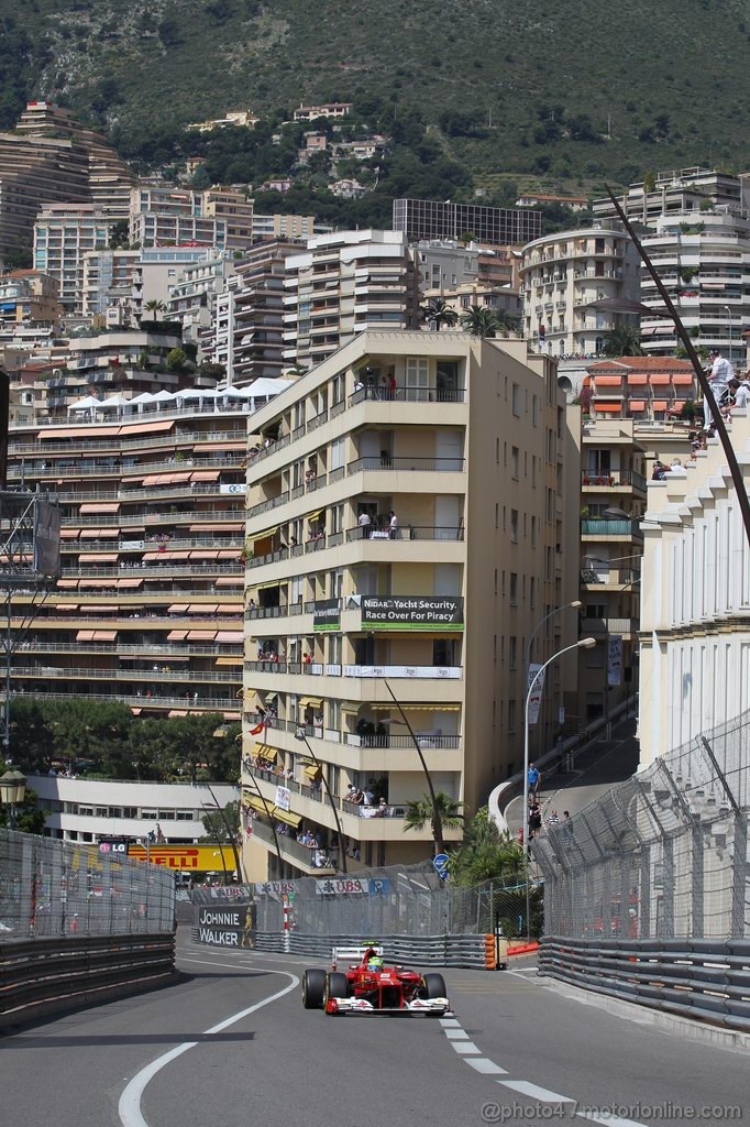 GP MONACO, 26.05.2012-  Prove Libere 3, Felipe Massa (BRA) Ferrari F2012 