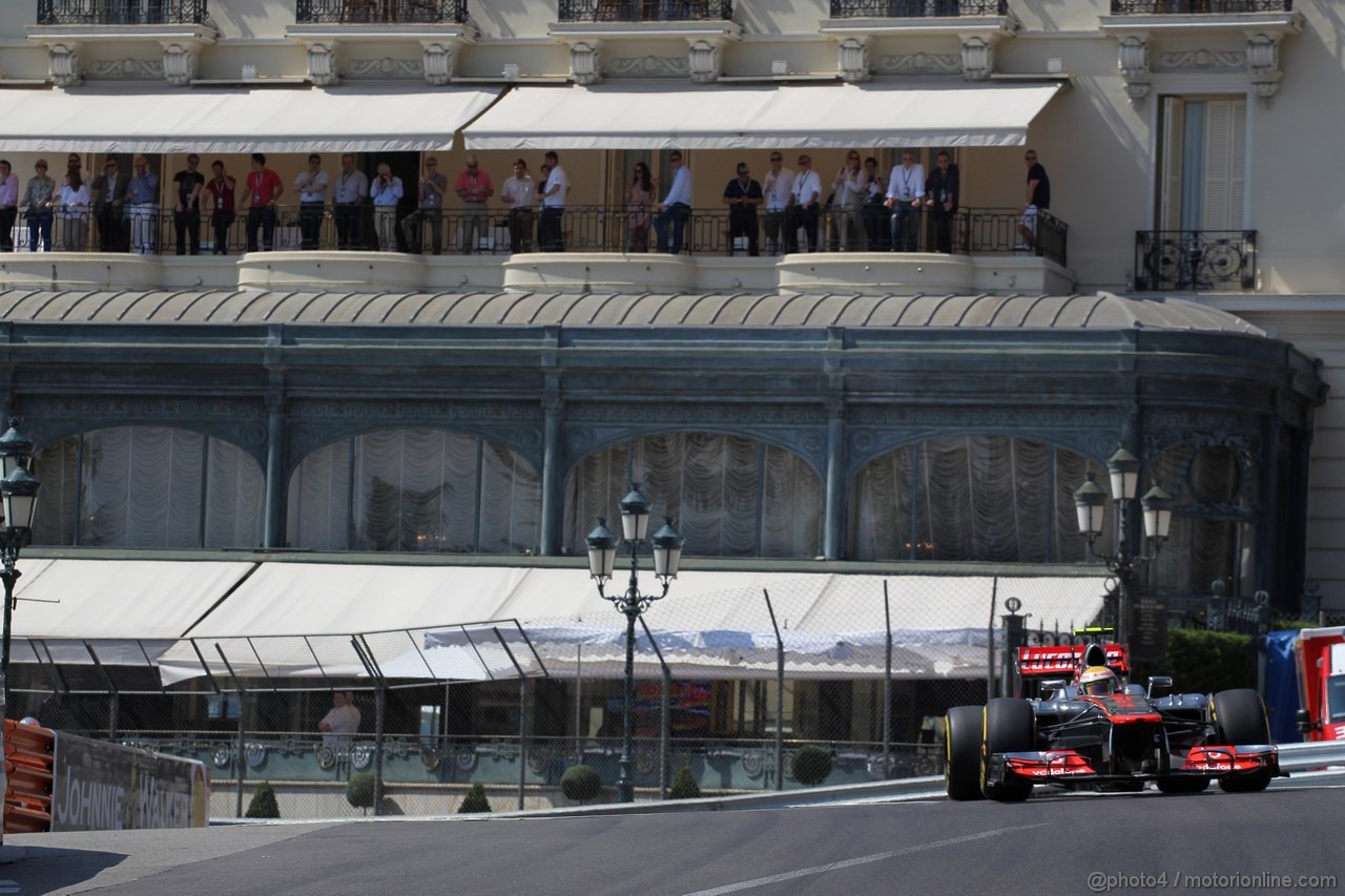 GP MONACO, 26.05.2012-  Prove Libere 3, Lewis Hamilton (GBR) McLaren Mercedes MP4-27