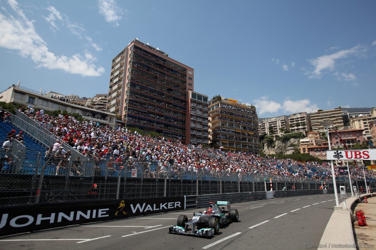 GP MONACO, 26.05.2012-  Qualifiche, Michael Schumacher (GER) Mercedes AMG F1 W03 