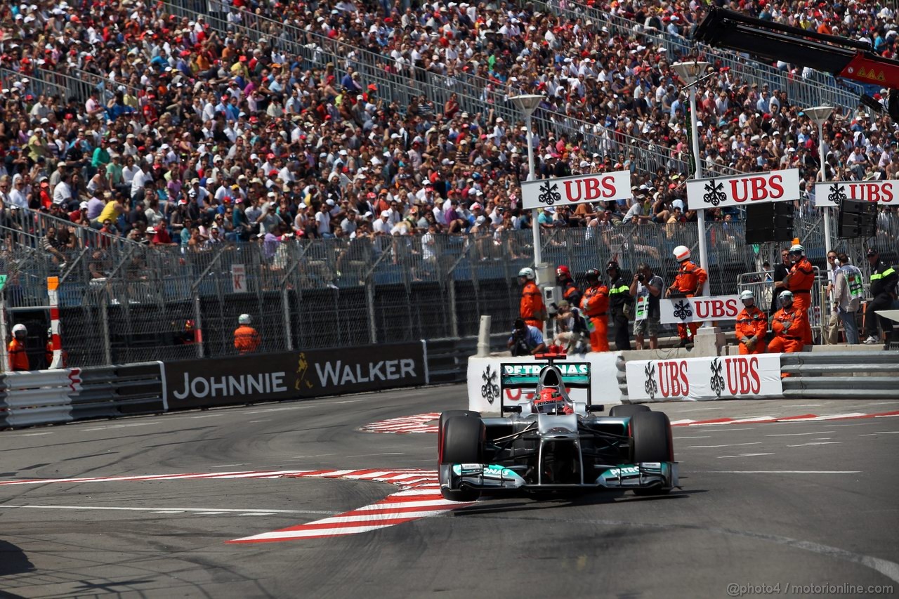 GP MONACO, 26.05.2012-  Qualifiche, Michael Schumacher (GER) Mercedes AMG F1 W03 pole position
