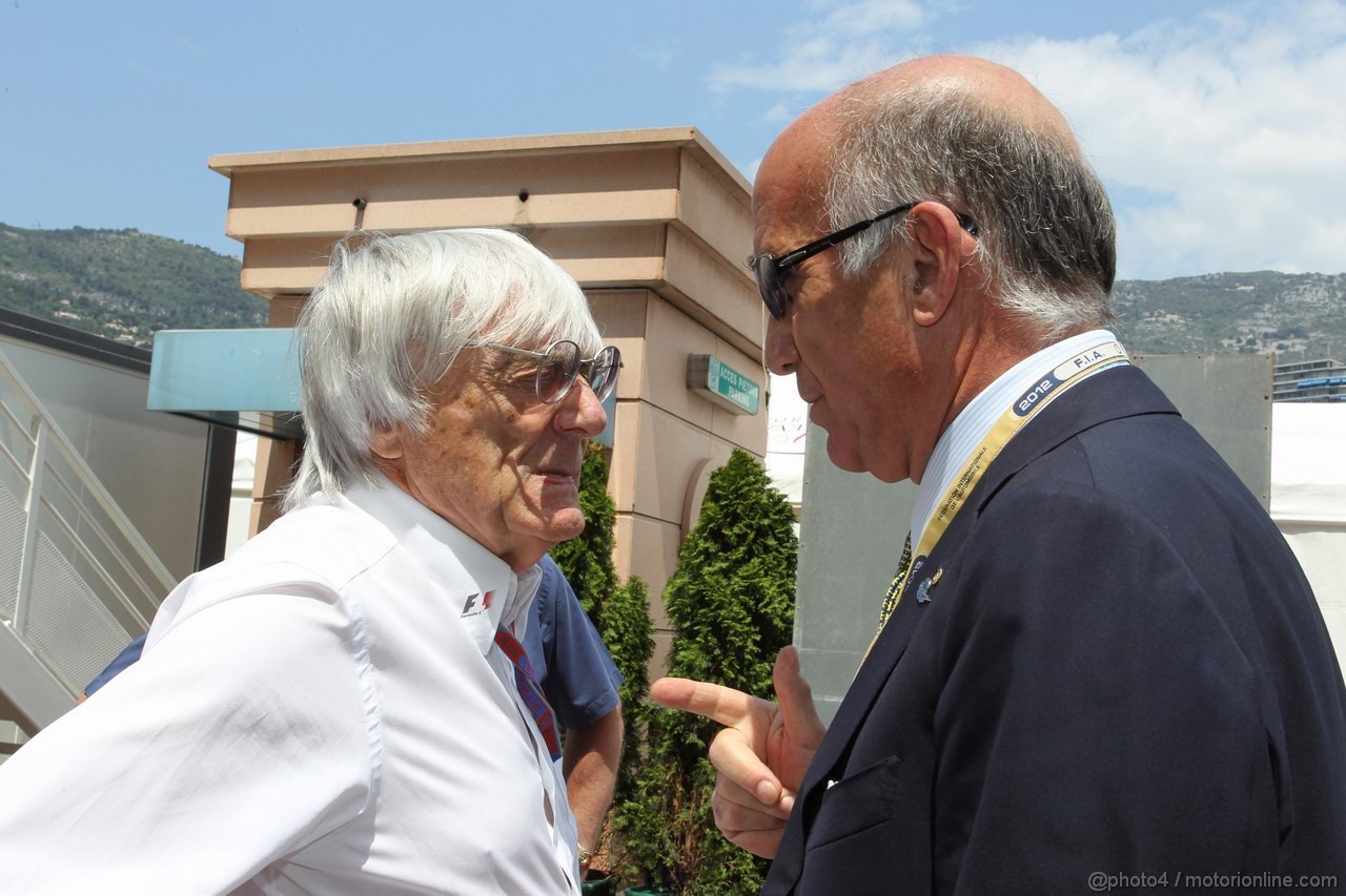 GP MONACO, 26.05.2012-  Qualifiche, Bernie Ecclestone (GBR), President e CEO of Formula One Management  e Dr. Angelo Sticchi Damiani (ITA) Aci Csai President 