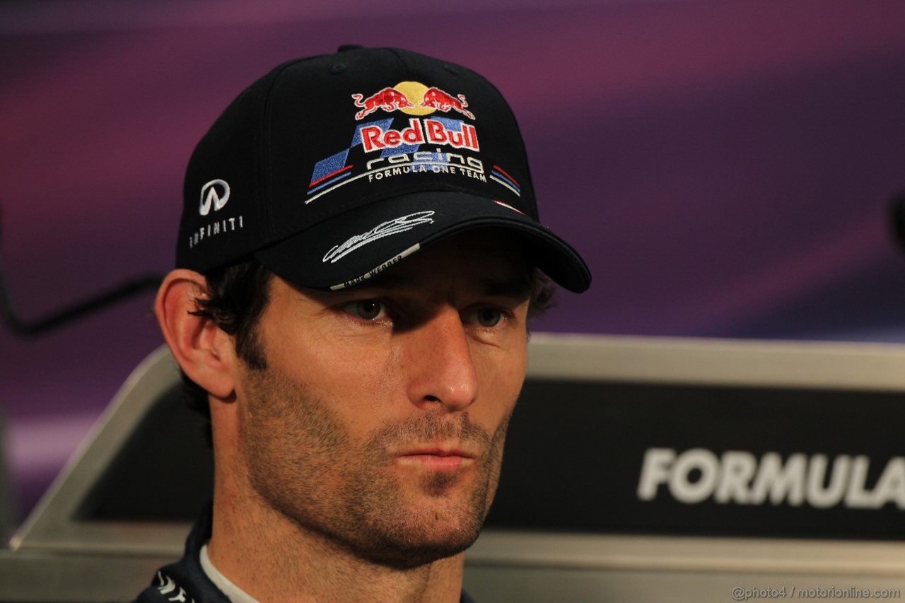 GP MONACO, 26.05.2012-  Qualifiche, Conferenza Stampa, Mark Webber (AUS) Red Bull Racing RB8