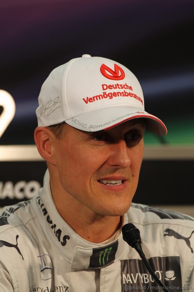 GP MONACO, 26.05.2012-  Qualifiche, Conferenza Stampa, Michael Schumacher (GER) Mercedes AMG F1 W03 