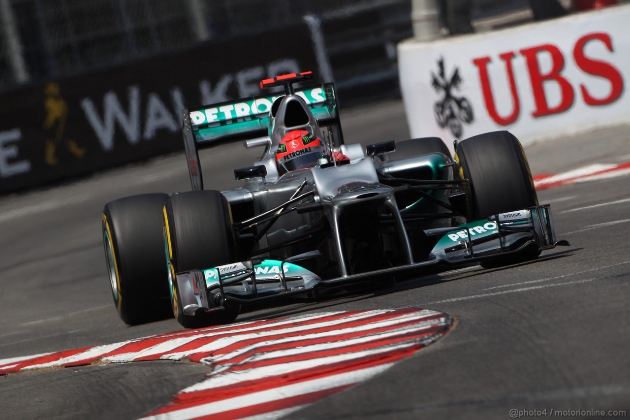 GP MONACO, 26.05.2012-  Qualifiche,Michael Schumacher (GER) Mercedes AMG F1 W03 