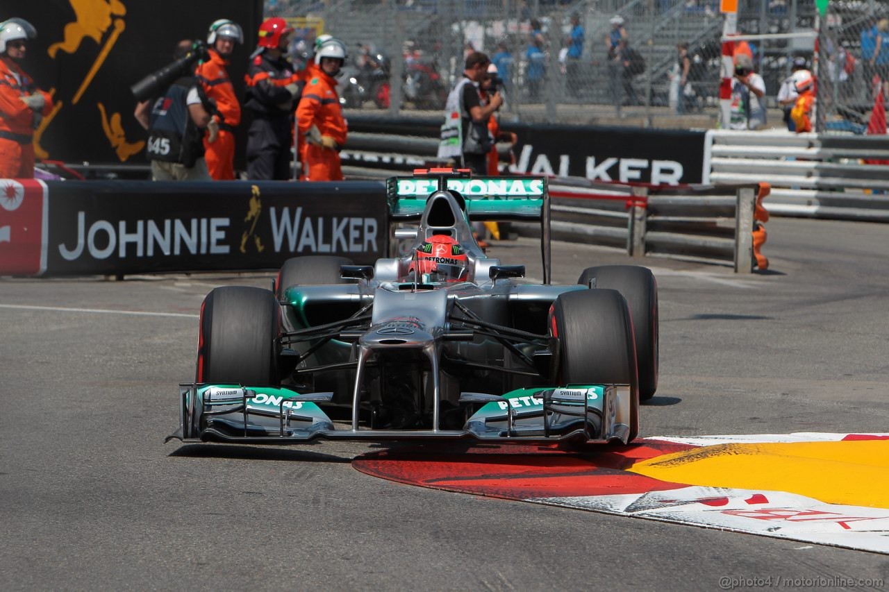 GP MONACO, 26.05.2012-  Qualifiche, Michael Schumacher (GER) Mercedes AMG F1 W03