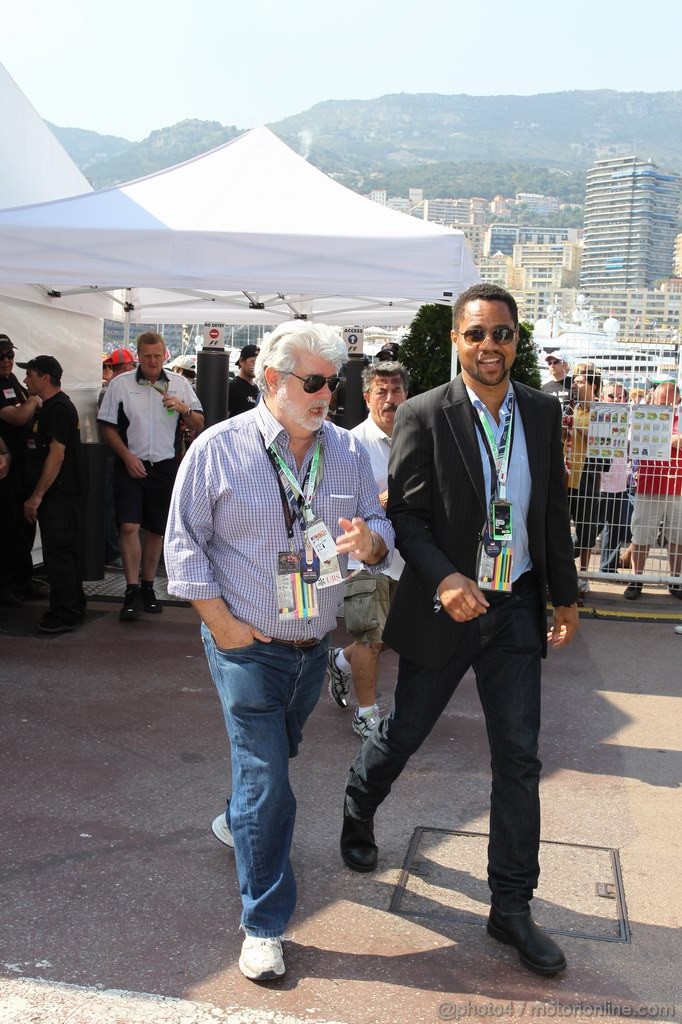 GP MONACO, 26.05.2012- (L to R): George Lucas (USA) Star Wars Creator with Cuba Gooding, Jr. (USA) Actor