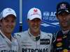 GP MONACO, 26.05.2012-  Qualifiche, terzo Nico Rosberg (GER) Mercedes AMG F1 W03,Michael Schumacher (GER) Mercedes AMG F1 W03 vincitore e secondo Mark Webber (AUS) Red Bull Racing RB8 