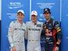 GP MONACO, 26.05.2012-  Qualifiche, terzo Nico Rosberg (GER) Mercedes AMG F1 W03,Michael Schumacher (GER) Mercedes AMG F1 W03 vincitore e secondo Mark Webber (AUS) Red Bull Racing RB8