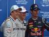 GP MONACO, 26.05.2012-  Qualifiche, Michael Schumacher (GER) Mercedes AMG F1 W03 pole position, secondo Mark Webber (AUS) Red Bull Racing RB8 e terzo Nico Rosberg (GER) Mercedes AMG F1 W03 