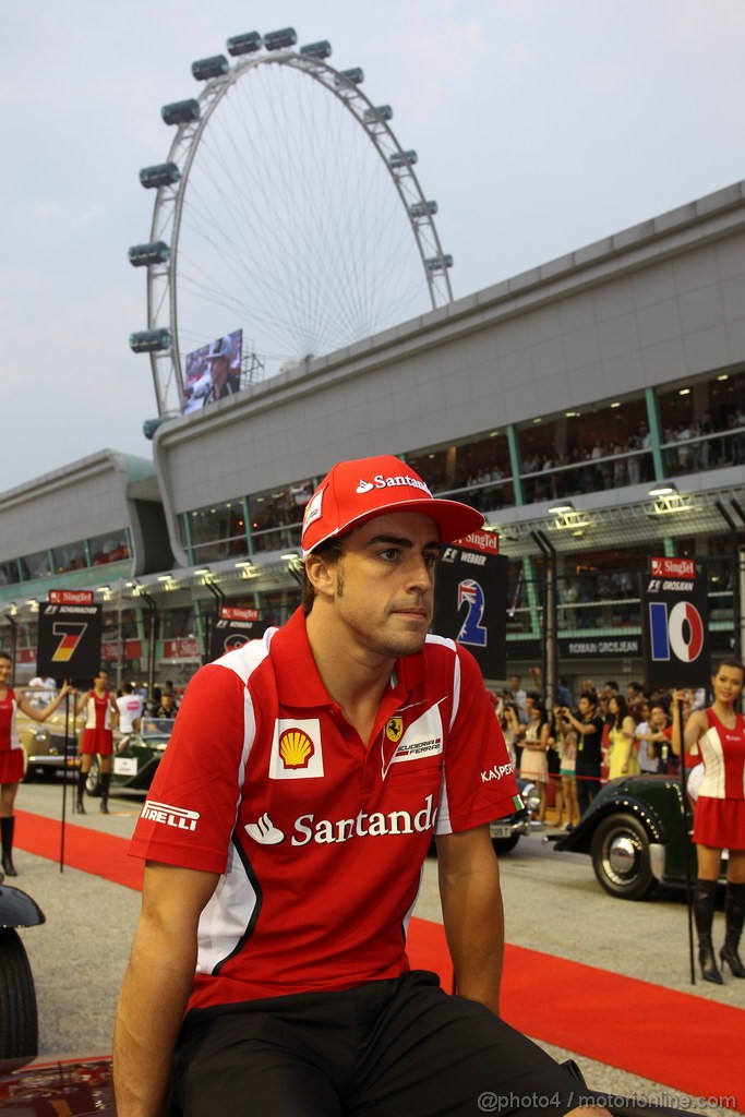 GP SINGAPORE, 23.09.2012 - Fernando Alonso (ESP) Ferrari F2012