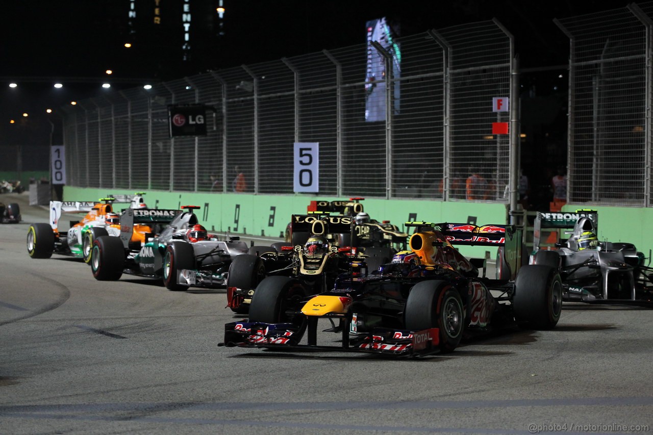 GP SINGAPORE, 23.09.2012 - Gara, Mark Webber (AUS) Red Bull Racing RB8