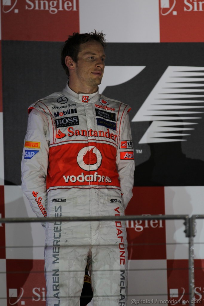 GP SINGAPORE, 23.09.2012 - Podium:  2nd Jenson Button (GBR) McLaren Mercedes MP4-27