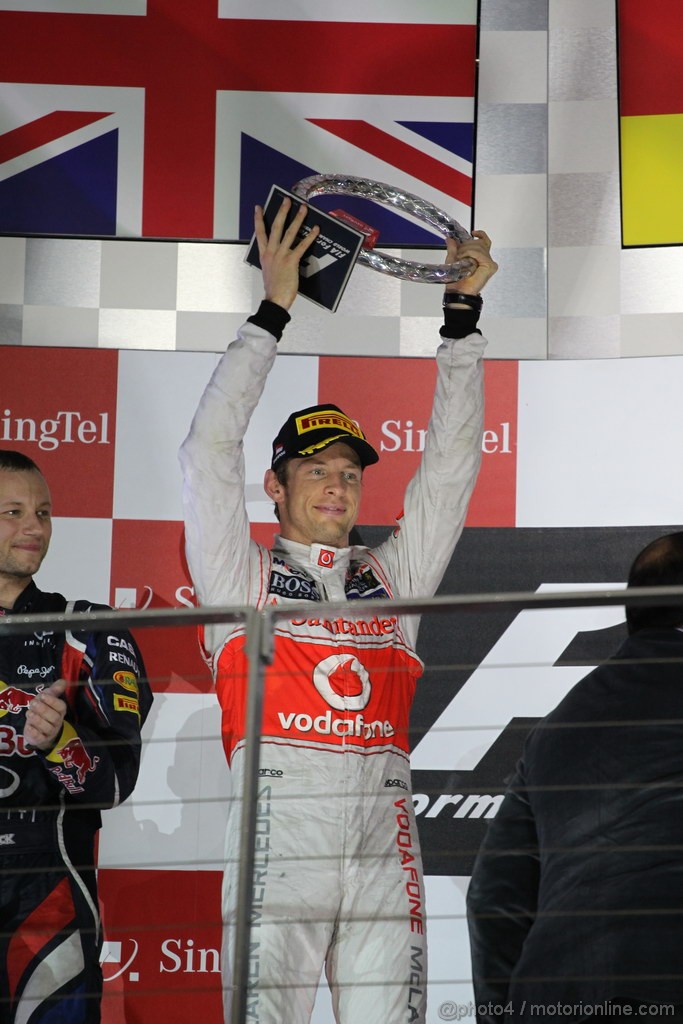 GP SINGAPORE, 23.09.2012 - Podium:  2nd Jenson Button (GBR) McLaren Mercedes MP4-27