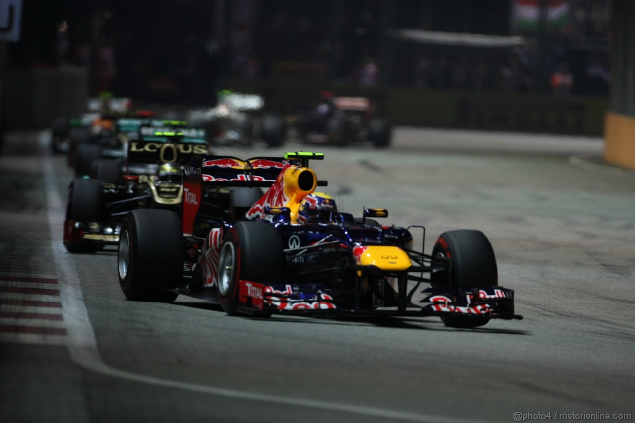 GP SINGAPORE, 23.09.2012 - Gara, Mark Webber (AUS) Red Bull Racing RB8