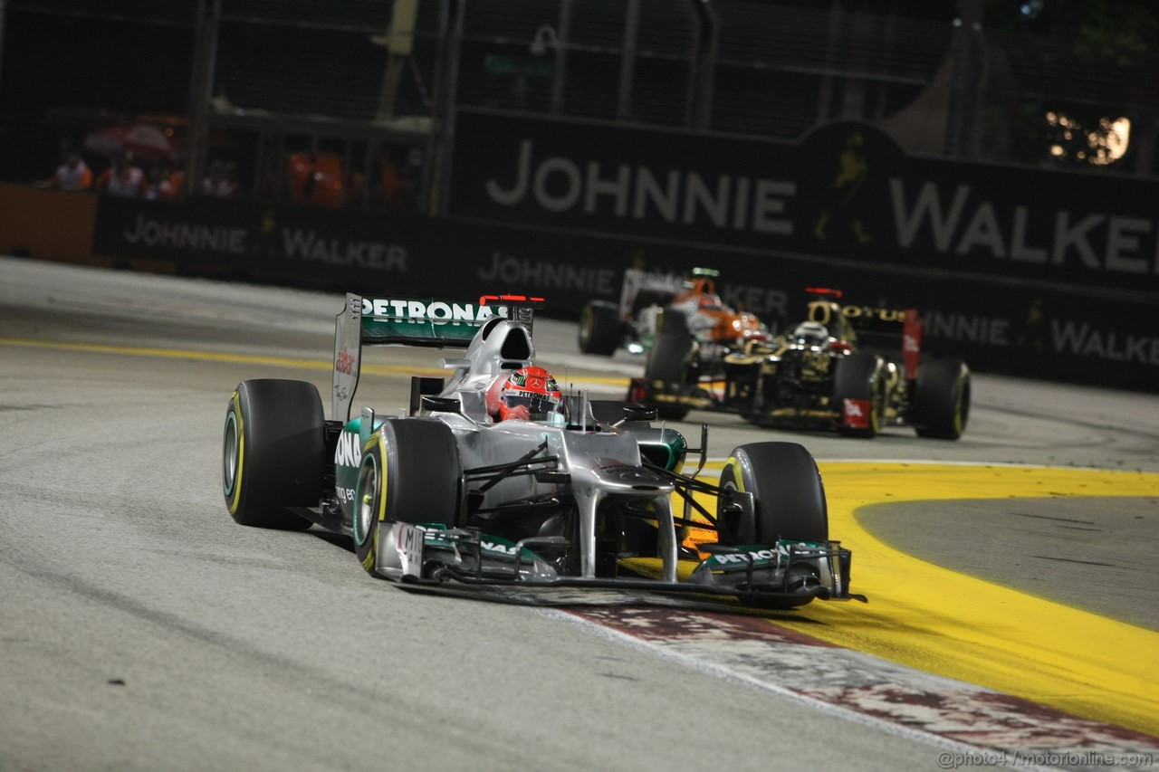 GP SINGAPORE, 23.09.2012 - Gara, Michael Schumacher (GER) Mercedes AMG F1 W03