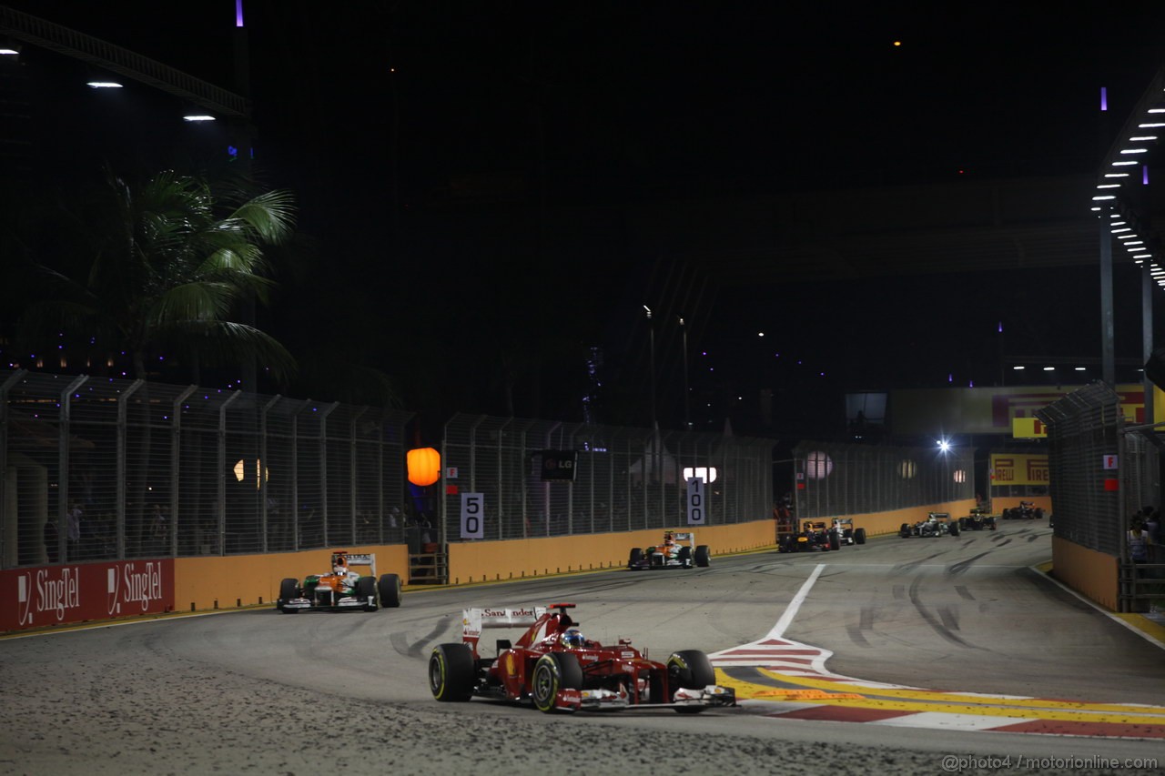 GP SINGAPORE, 23.09.2012 - Gara, Fernando Alonso (ESP) Ferrari F2012