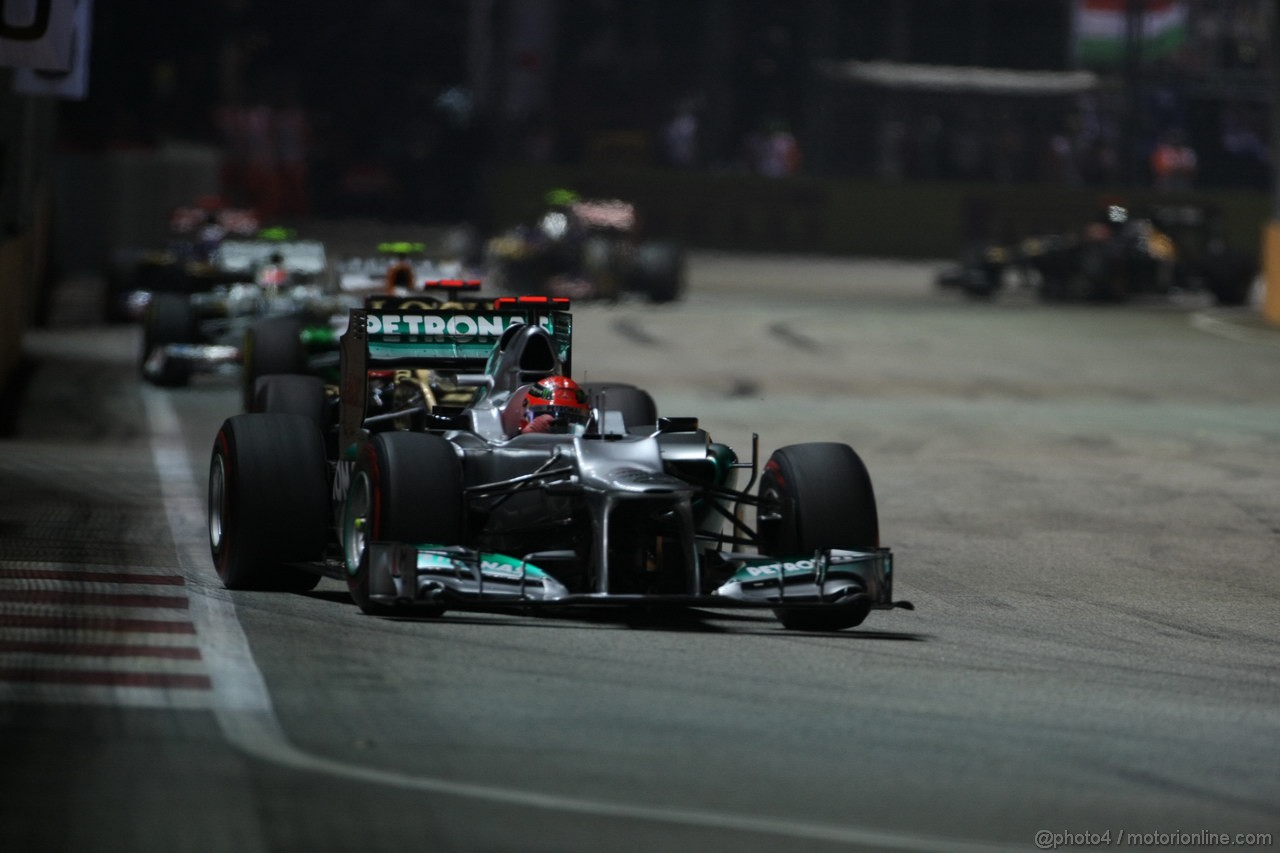 GP SINGAPORE, 23.09.2012 - Gara, Michael Schumacher (GER) Mercedes AMG F1 W03