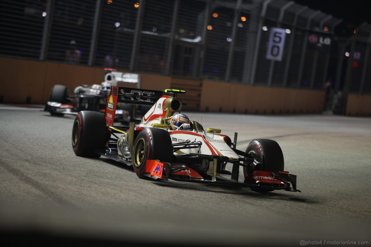 GP SINGAPORE, 23.09.2012 - Gara,Narain Karthikeyan (IND) HRT Formula 1 Team F112 