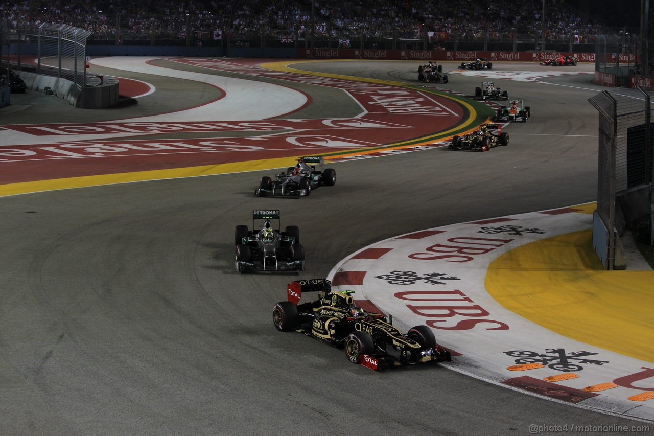 GP SINGAPORE, 23.09.2012 - Gara, Romain Grosjean (FRA) Lotus F1 Team E20