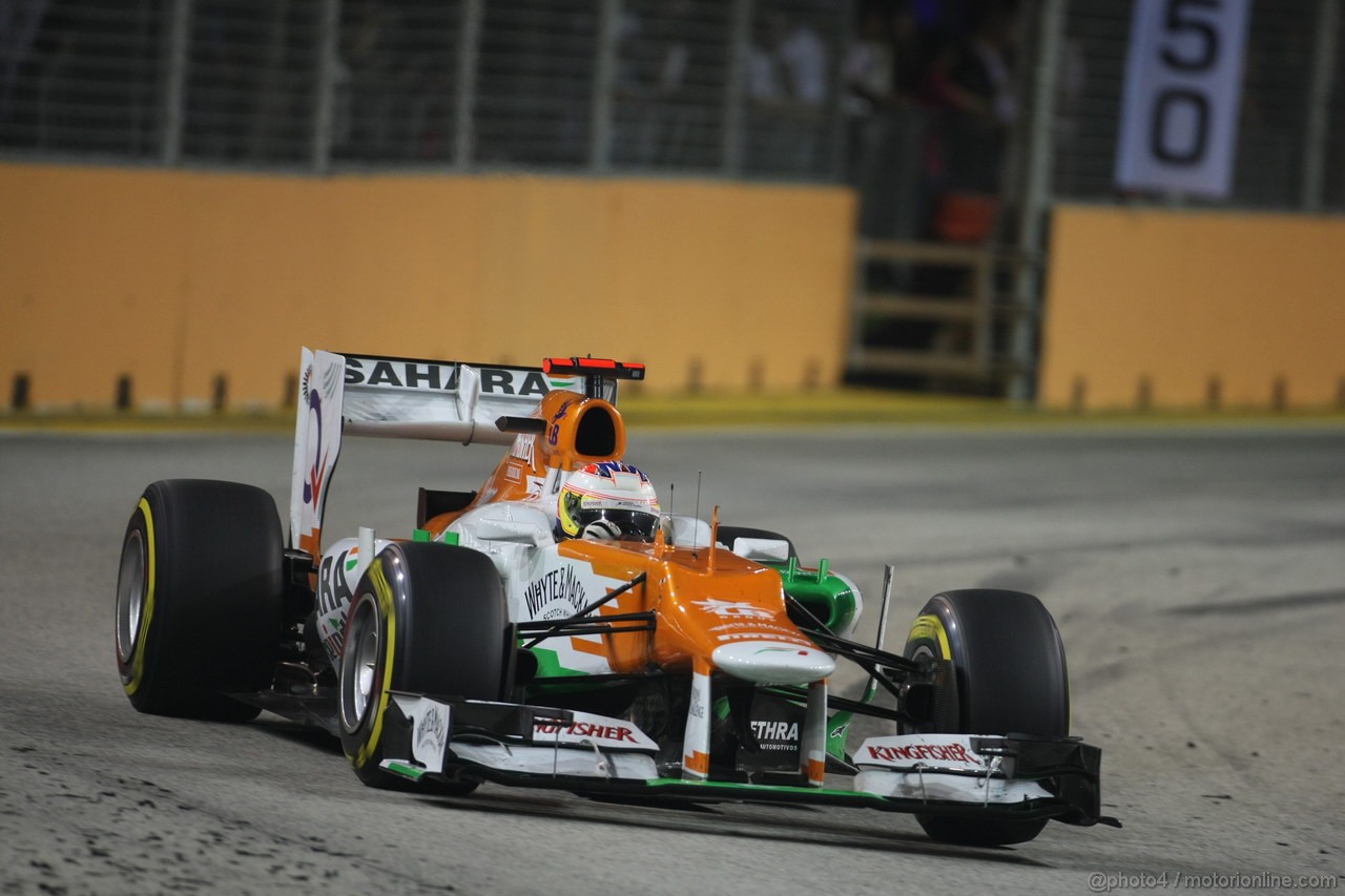 GP SINGAPORE, 23.09.2012 - Gara, Paul di Resta (GBR) Sahara Force India F1 Team VJM05