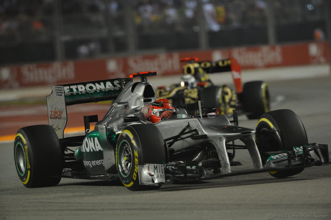 GP SINGAPORE, 23.09.2012 - Gara,Michael Schumacher (GER) Mercedes AMG F1 W03