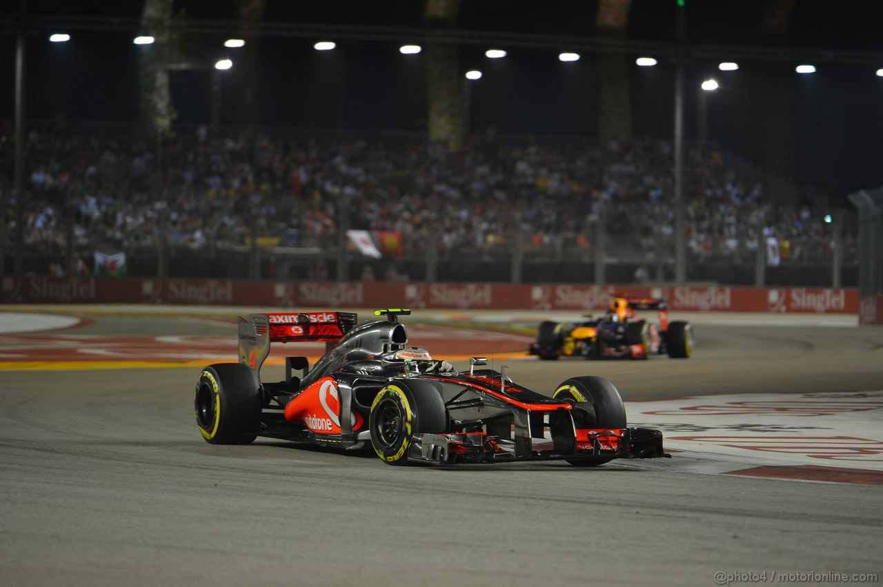 GP SINGAPORE, 23.09.2012 - Gara, Lewis Hamilton (GBR) McLaren Mercedes MP4-27