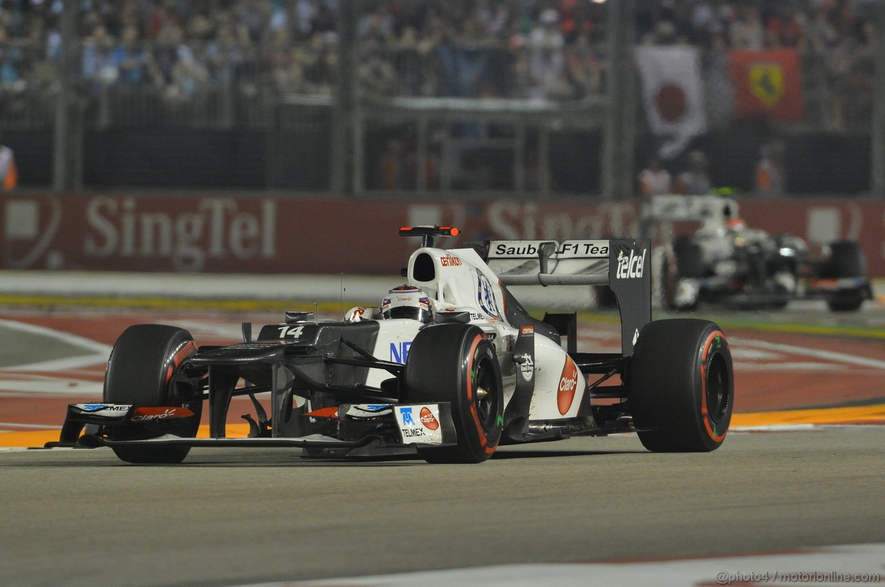 GP SINGAPORE, 23.09.2012 - Gara, Kamui Kobayashi (JAP) Sauber F1 Team C3