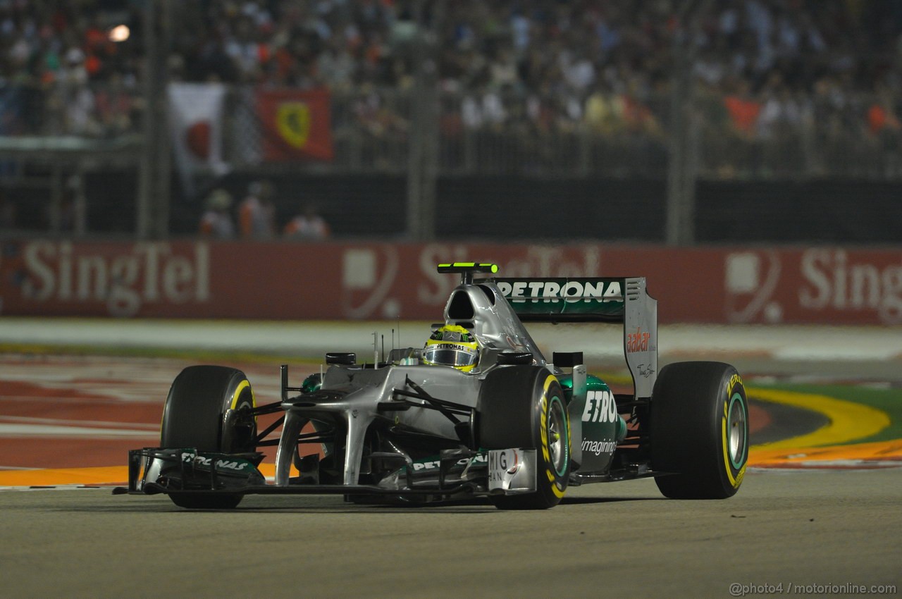GP SINGAPORE, 23.09.2012 - Gara, Nico Rosberg (GER) Mercedes AMG F1 W03