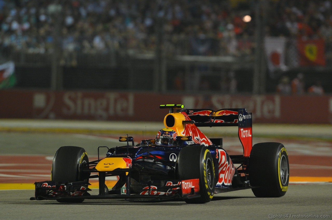 GP SINGAPORE, 23.09.2012 - Gara, Mark Webber (AUS) Red Bull Racing RB8