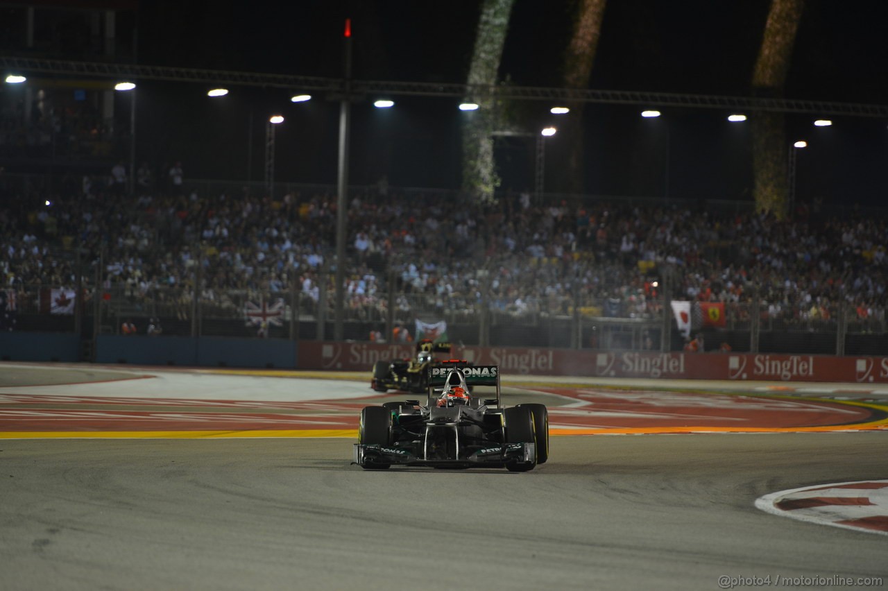 GP SINGAPORE, 23.09.2012 - Gara,Michael Schumacher (GER) Mercedes AMG F1 W03