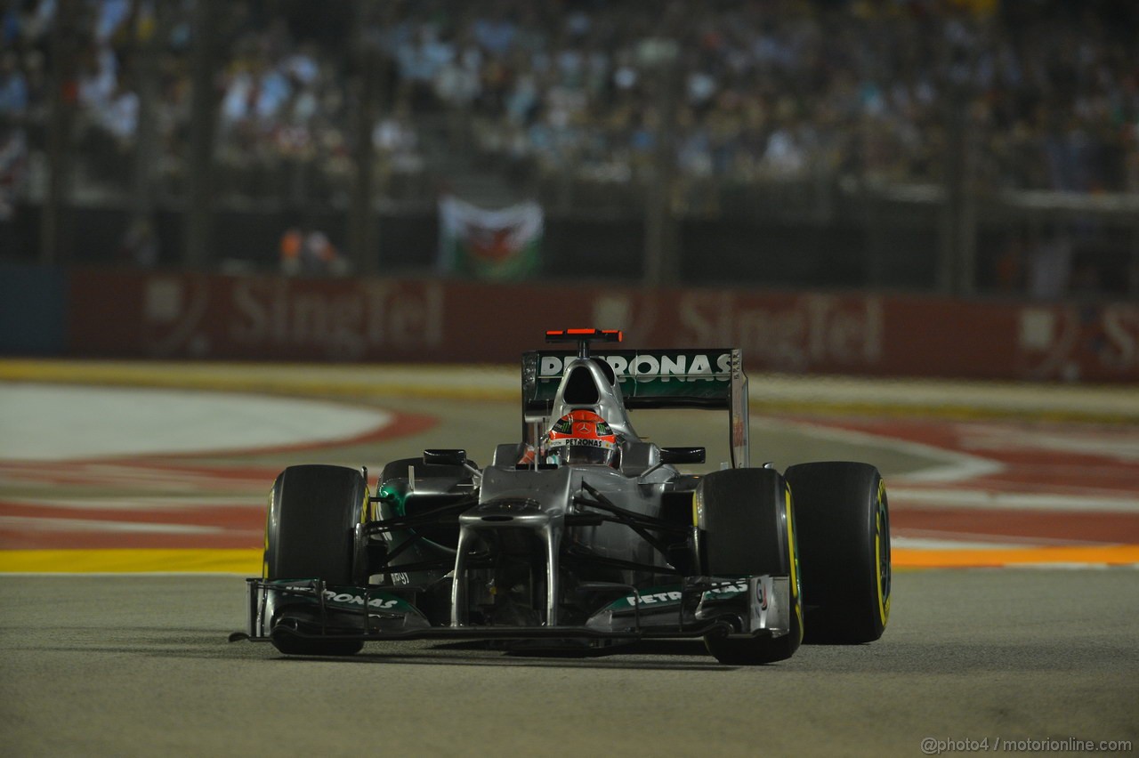 GP SINGAPORE, 23.09.2012 - Gara,Michael Schumacher (GER) Mercedes AMG F1 W03