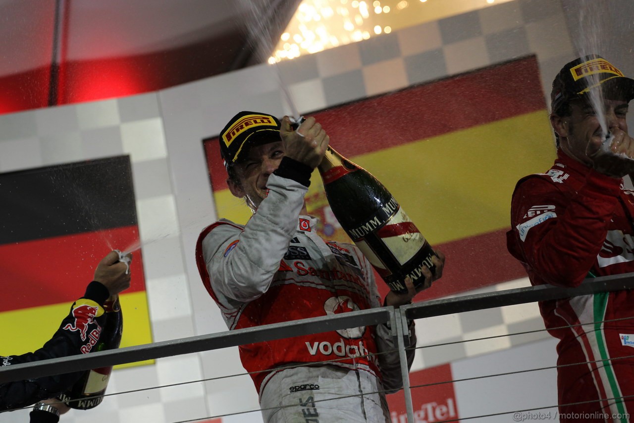 GP SINGAPORE, 23.09.2012 - Podium, 2nd Jenson Button (GBR) McLaren Mercedes MP4-27