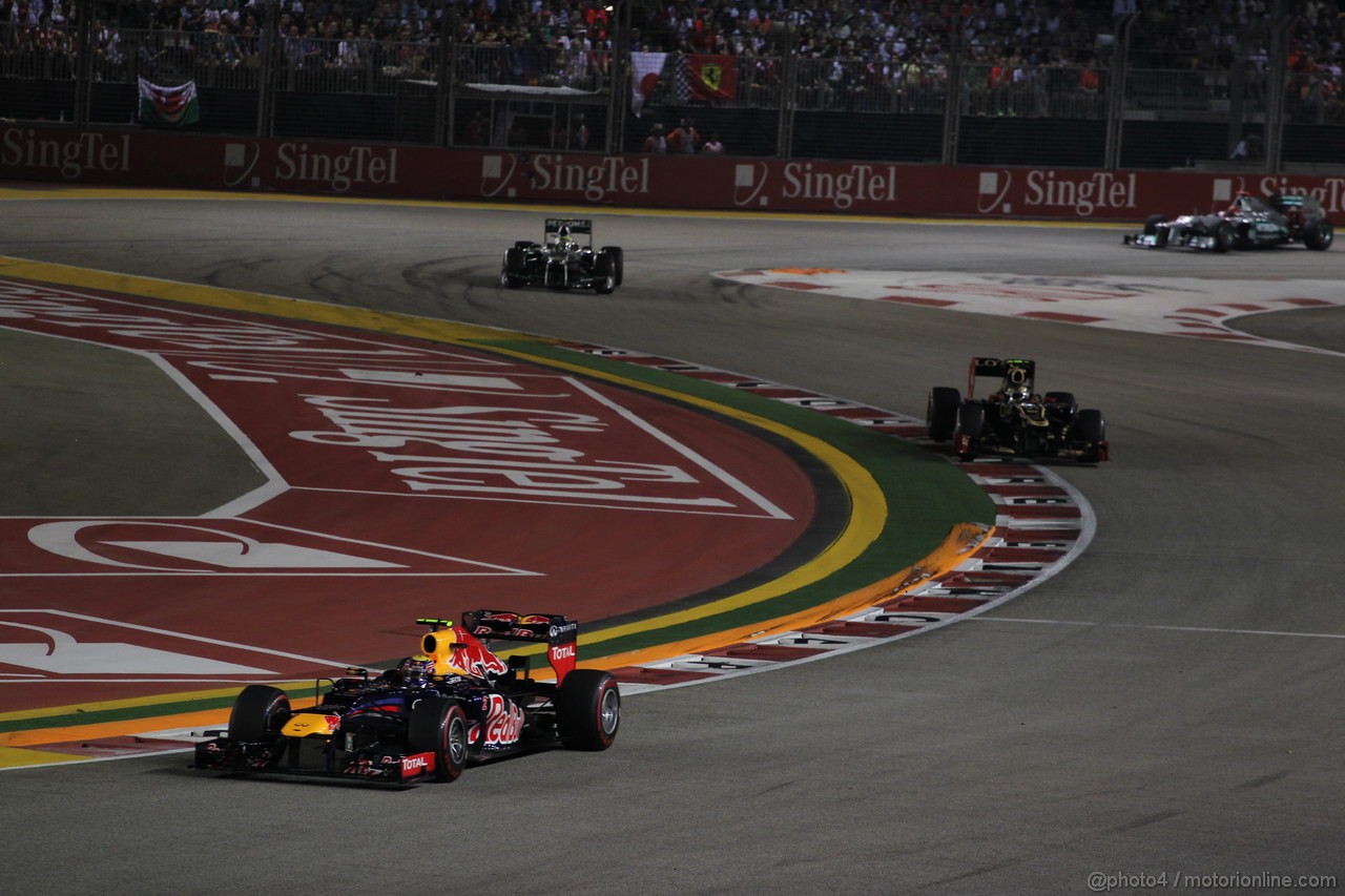 GP SINGAPORE, 23.09.2012 - Gara, Mark Webber (AUS) Red Bull Racing RB8