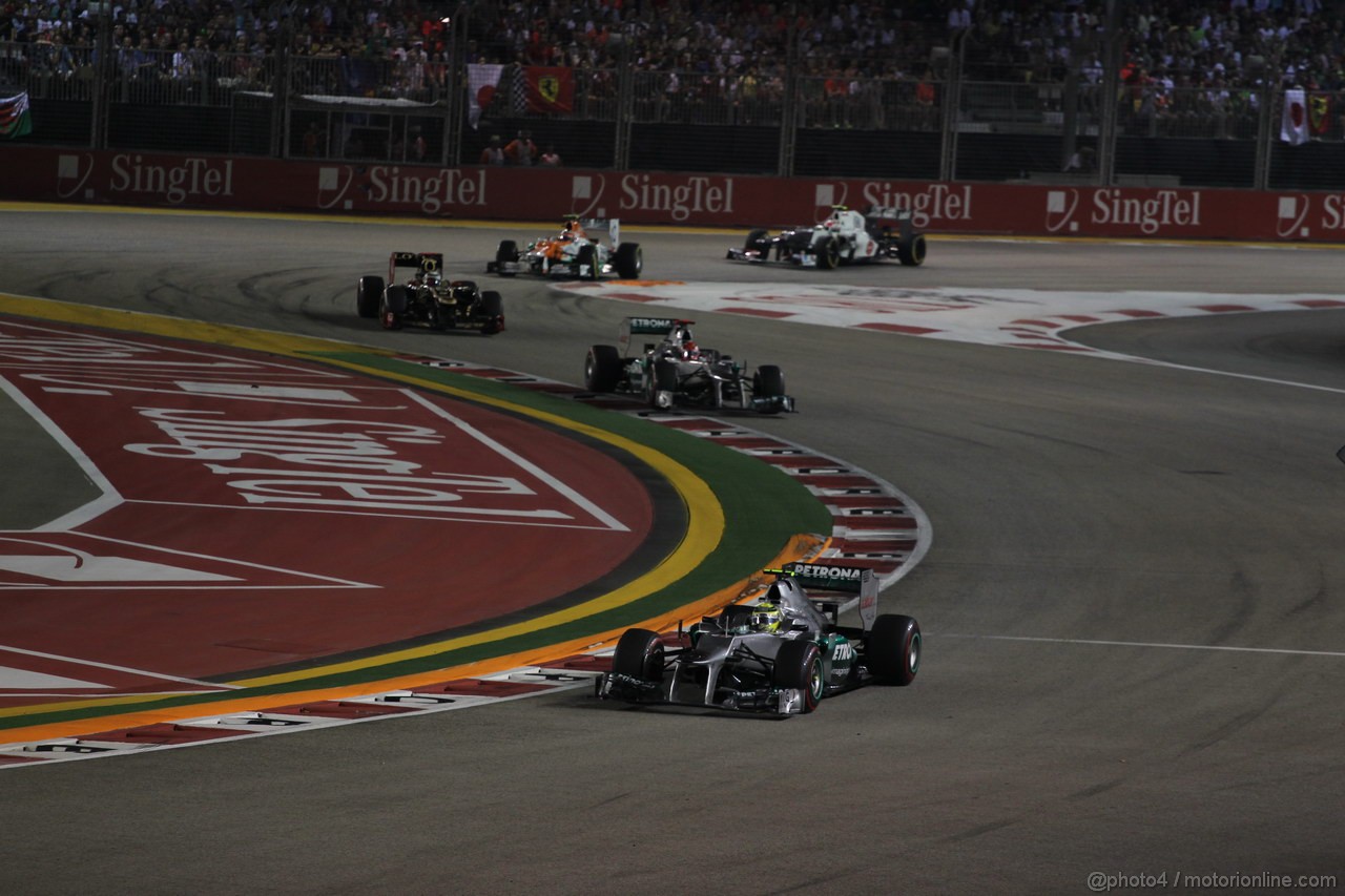 GP SINGAPORE, 23.09.2012 - Gara, Nico Rosberg (GER) Mercedes AMG F1 W03