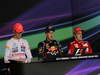 GP SINGAPORE, 23.09.2012 - Press Conference: winner Sebastian Vettel (GER) Red Bull Racing RB8, 2nd Jenson Button (GBR) McLaren Mercedes MP4-27, 3rd Fernando Alonso (ESP) Ferrari F2012