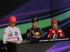 GP SINGAPORE, 23.09.2012 - Press Conference: winner Sebastian Vettel (GER) Red Bull Racing RB8, 2nd Jenson Button (GBR) McLaren Mercedes MP4-27, 3rd Fernando Alonso (ESP) Ferrari F2012