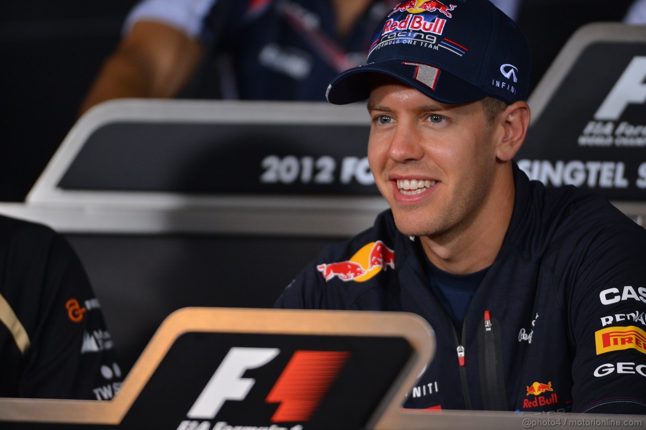 GP SINGAPORE, 20.09.2012 - Press Conference: Sebastian Vettel (GER) Red Bull Racing RB8