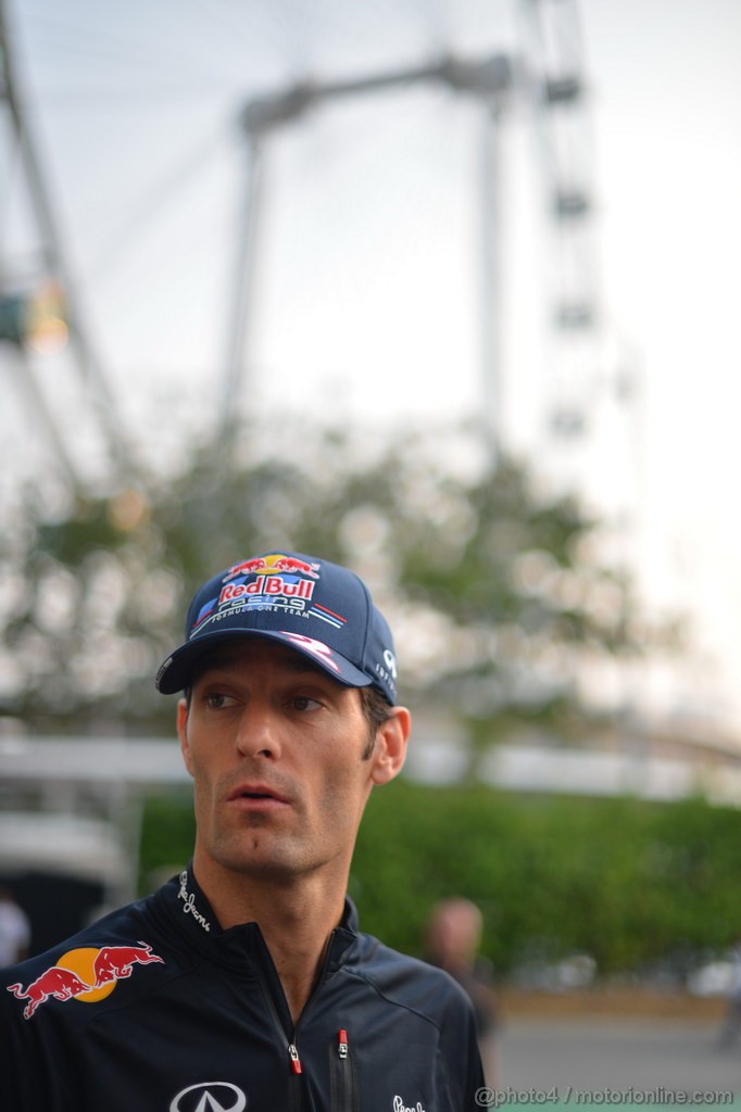 GP SINGAPORE, 20.09.2012 - Mark Webber (AUS) Red Bull Racing RB8