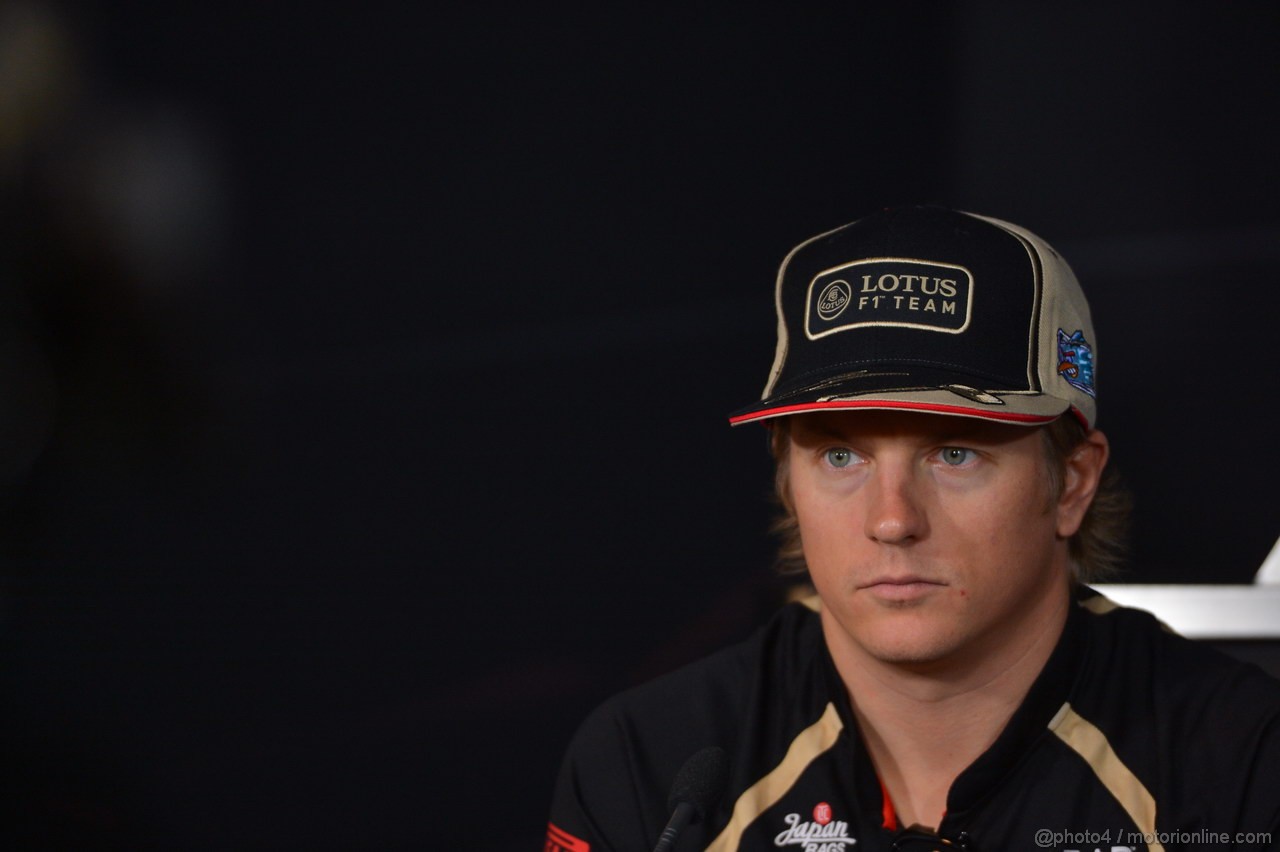 GP SINGAPORE, 20.09.2012 - Press Conference: Kimi Raikkonen (FIN) Lotus F1 Team E20