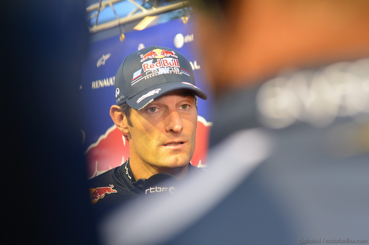 GP SINGAPORE, 20.09.2012 - Mark Webber (AUS) Red Bull Racing RB8