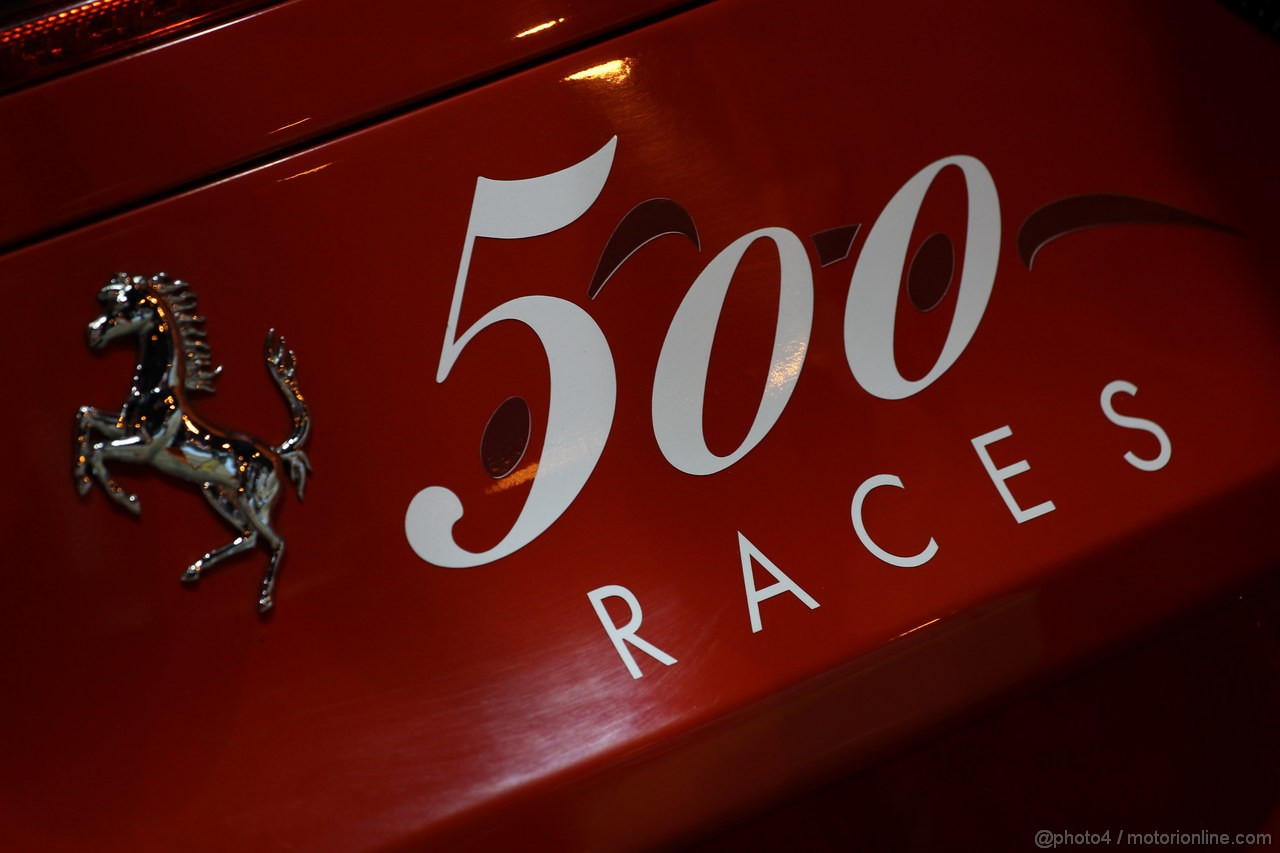 GP SINGAPORE, 20.09.2012 - Logo for celebrate the 500th f1 race of Shell with Ferrari