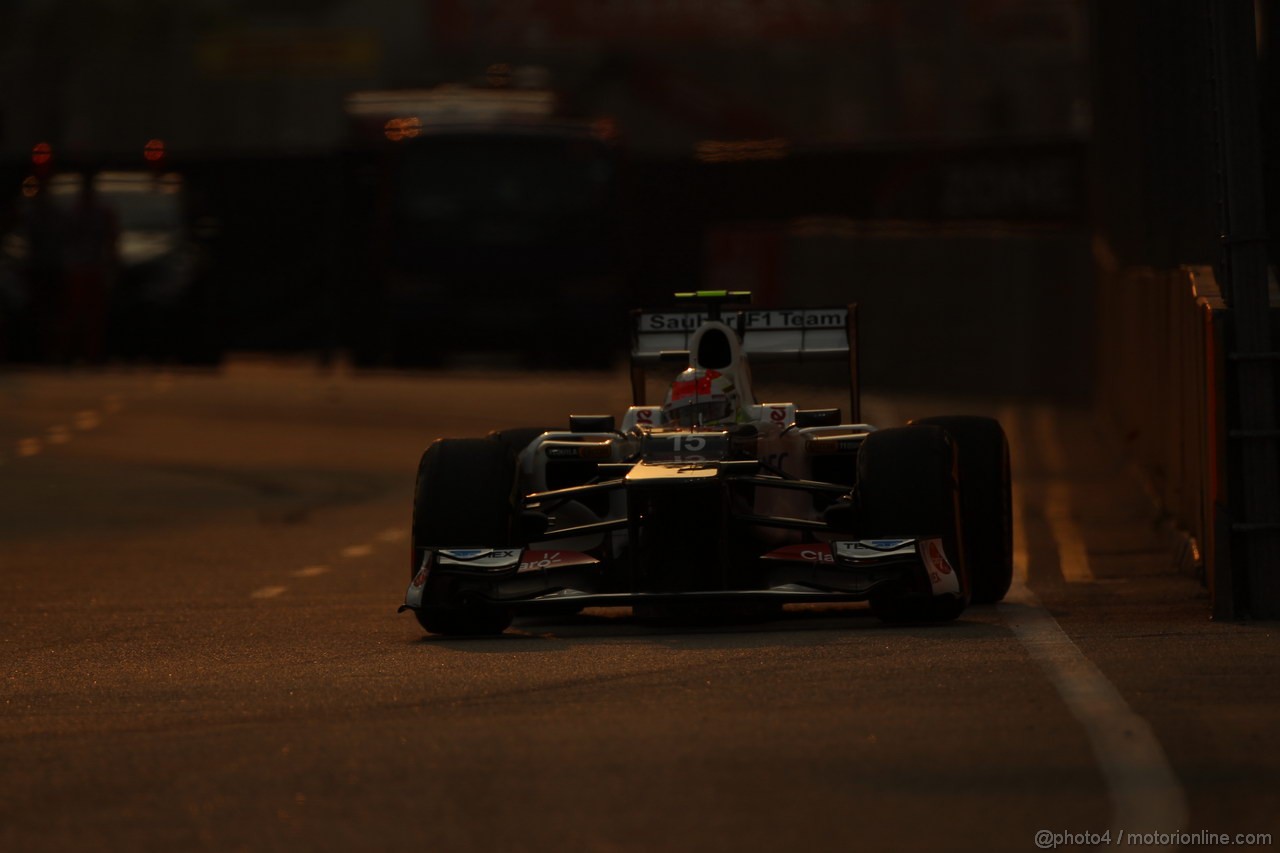 GP SINGAPORE, 22.09.2012 - Free practice 3, Sergio Prez (MEX) Sauber F1 Team C31