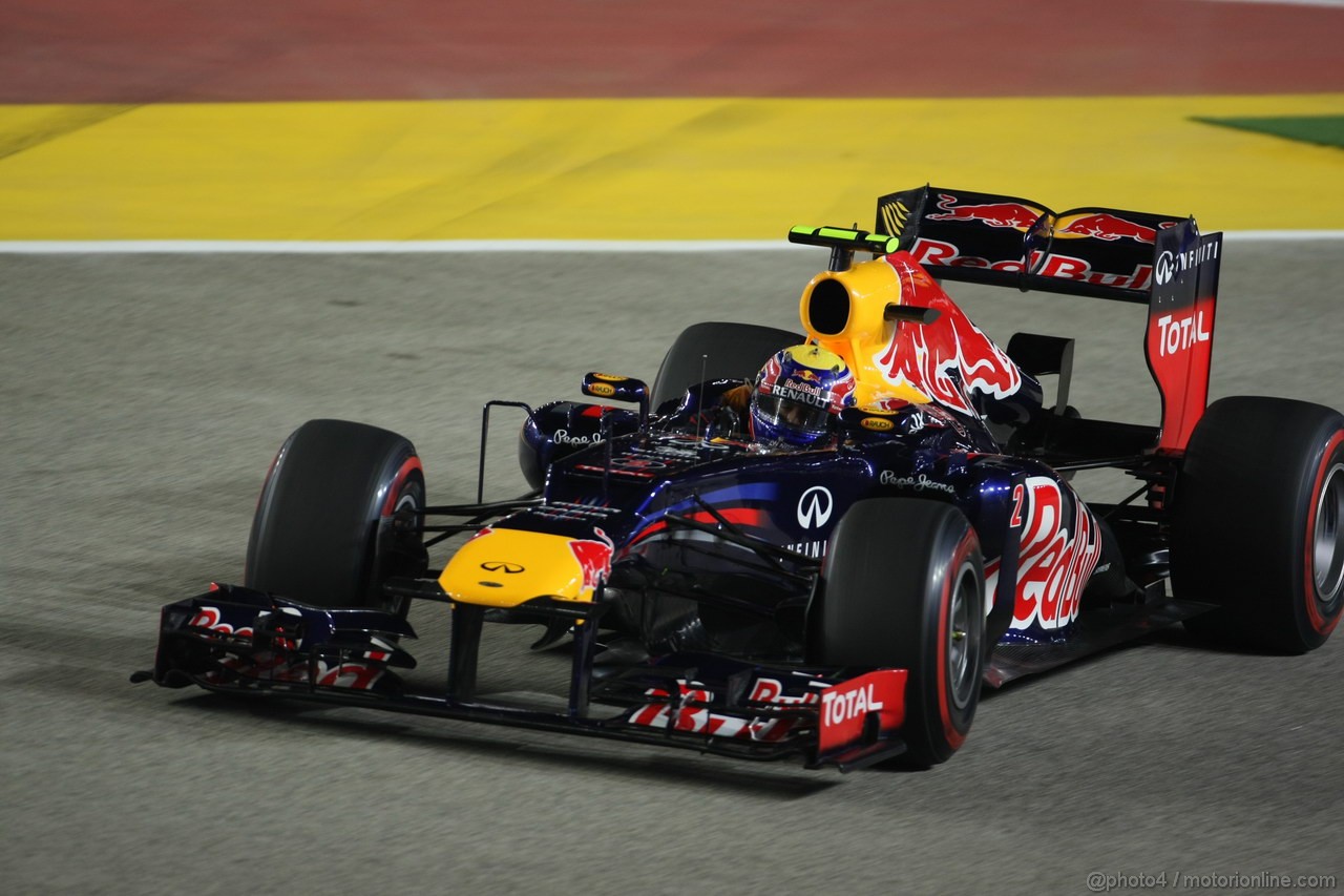 GP SINGAPORE, 22.09.2012 - Qualyfing, Mark Webber (AUS) Red Bull Racing RB8