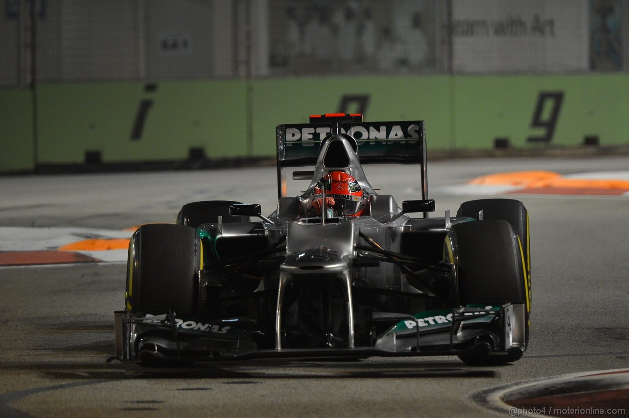 GP SINGAPORE, 22.09.2012 - Qualyfing, Michael Schumacher (GER) Mercedes AMG F1 W03